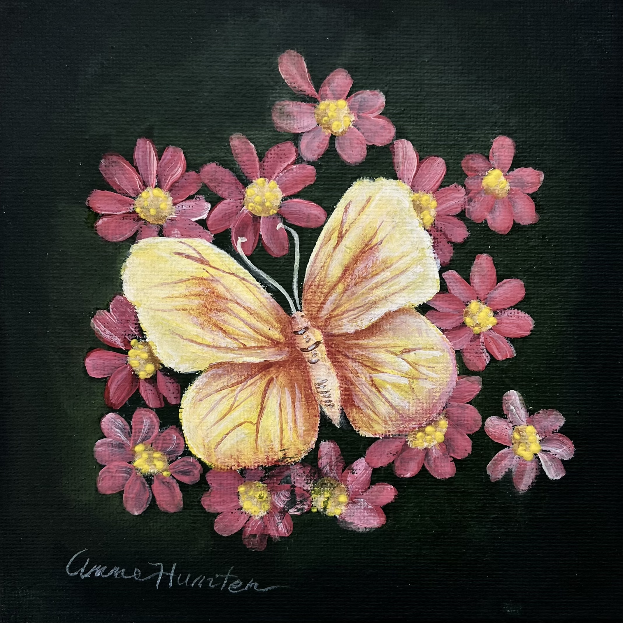 yellow butterfly Yellow Butterfly on Canvas - Painting Packet #0216